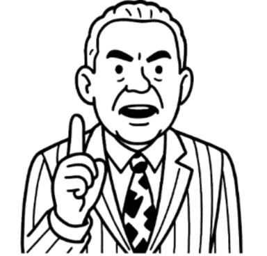 Businessman pointing up